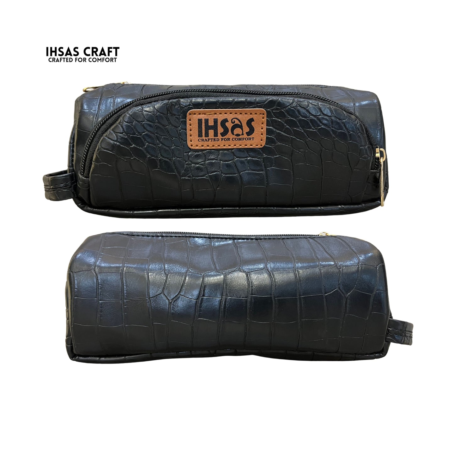 ihsas Craft Sathi artificial leather rexin pencil pouch Stationery Organizer bag – 8x3 inch vibrant patterned pouch with zipper closure, durable & multi-functional pencil bag for school and office supplies tool box