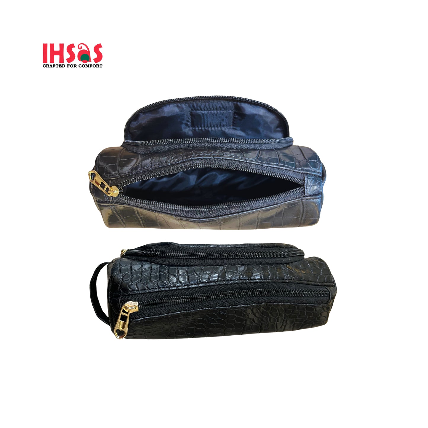 ihsas Craft Sathi artificial leather rexin pencil pouch Stationery Organizer bag – 8x3 inch vibrant patterned pouch with zipper closure, durable & multi-functional pencil bag for school and office supplies tool box